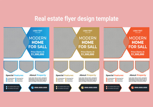 Red flyer design, Professional red home sale flyer design template, corporate real estate flyer design