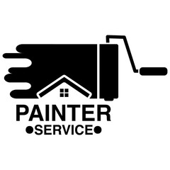 Painter Service House Renovation Logo Design