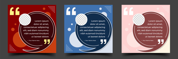 Quote social media post template with place for the photo