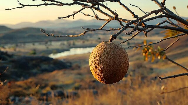 sapodilla on branch in maharashtra plateau video