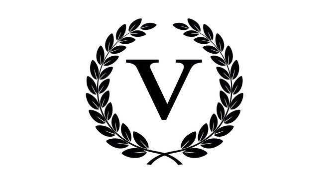 Elegant laurel wreath with roman numeral v design for awards and achievements vector illustration