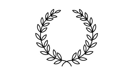 Laurel wreath outline illustration for classical design and decoration vector illustration