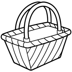 Fototapeta premium Picnic Basket line art vector