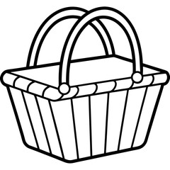 Picnic Basket line art vector