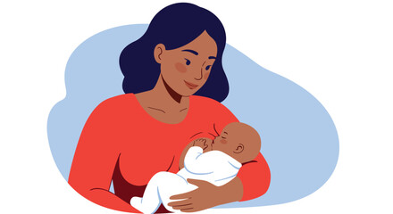Mother and baby bonding illustration - warm moments of love and connection vector illustration
