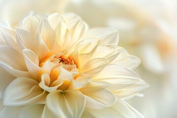 Fototapeta premium Elegant white flower with delicate petals radiating gentle warmth and purity