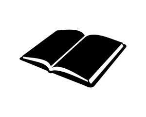Book silhouette vector, Open book icon vector, Book clipart, Open book black silhouette vector