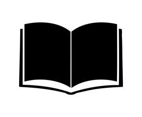 Book silhouette vector, Open book icon vector, Book clipart, Open book black silhouette vector
