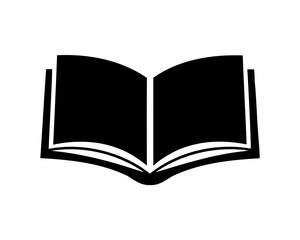 Book silhouette vector, Open book icon vector, Book clipart, Open book black silhouette vector