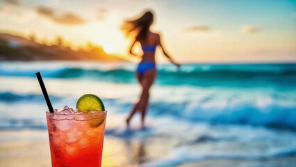 cocktail on the beach closely 