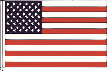 Fototapeta premium American flag on black grunge background with stars and stripes symbolizing patriotism and freedom