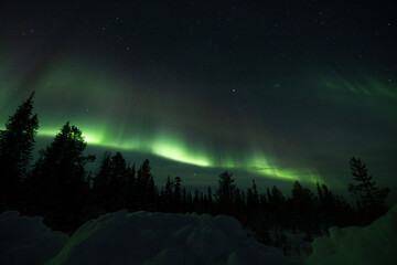 Northern Lights. Aurora borealis with starry in the night sky. Gaming RPG abstract background and...