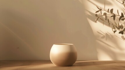 Ceramic Zen Jar Smooth Matte Ombre Beige White Tranquil