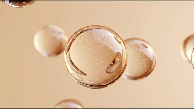 Experience the gentle beauty of a close-up view of a transparent soft cosmetic highlighting the presence of delicate bubbles. Perfect for skincare lovers seeking smooth texture