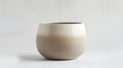 Ceramic Zen Jar Smooth Matte Ombre Beige White Tranquil