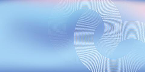Abstract circle lines on light blue background. Geometric stripe line art design for poster, brochure, cover, website, header, web banner, presentation.