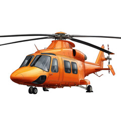 Fototapeta premium Orange helicopter illustration isolated on transparent background