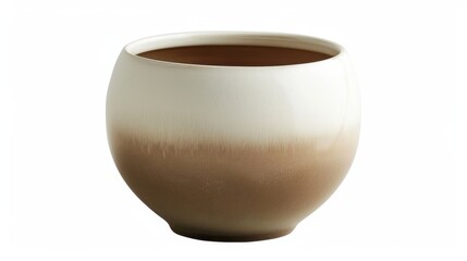 Ceramic Zen Jar Smooth Matte Ombre Beige White Tranquil