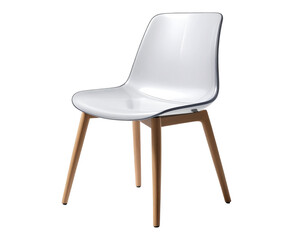 Modern chair with shadows, transparent background.
