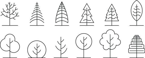 Linear Leaf Illustrations – Monoline Foliage Design Elements for Organic and Minimal Aesthetic Graphics