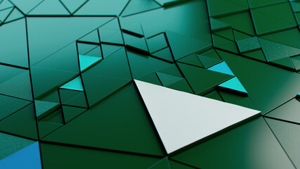 Emerald Geometry: A Dance of Triangles and Polygons