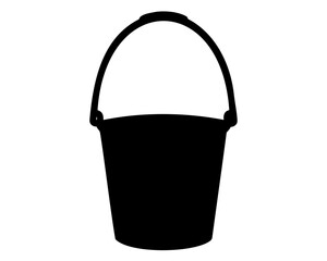 Bucket silhouette vector, Simple black bucket icon