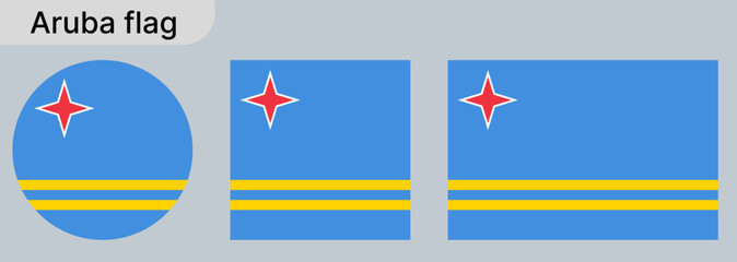 Aruba Flag &ndash; Vector Illustration on Gray Background