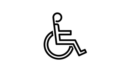 Wheelchair Symbol Accessible Mobility Black Line Icon
