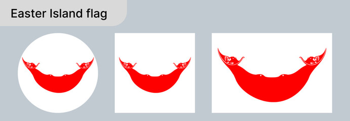 
Easter Island Flag &ndash; Vector Illustration on Gray Background

