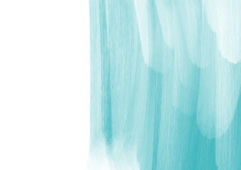 Abstract Light Blue Waterfall Brush Strokes on White Background