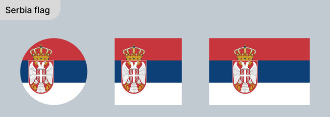 
Serbia Flag PNG &ndash; Flag of Serbia in Round and Standard Formats on White Background. 