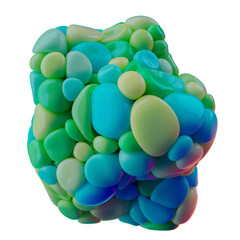 Abstract Biochemical Representation of Green Cells in a Transparent Membrane