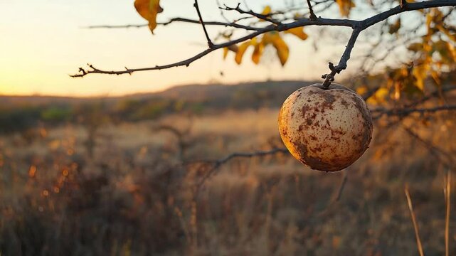 wood apple on branch in madhya pradesh video