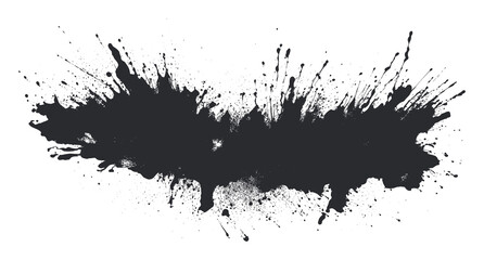 Abstract Black Ink Splatter Texture Isolated on White Background Vector Art
