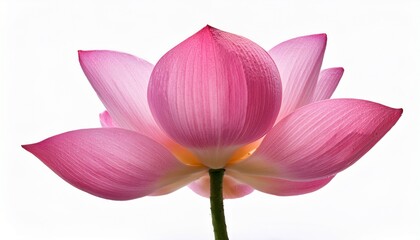 Fototapeta premium one pink lotus flower isolated on white background