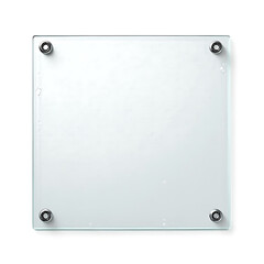 Clear glass panel with visible condensation and rounded corners  