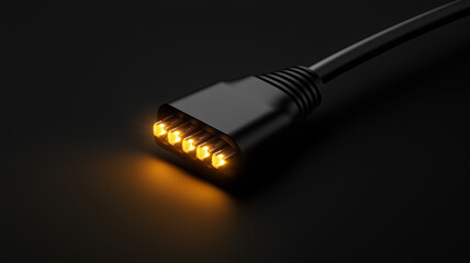 Fiber optic cable concept photo style illustration. High speed signal cable fiber optic. The future generation of digital cables. AI artwork.