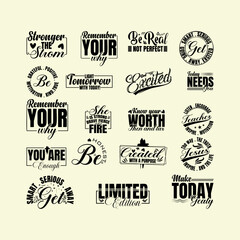 Fototapeta premium Motivational and Inspirational Lettering Quotes Vector Pack