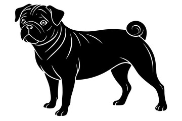pug dog silhouette vector illustration