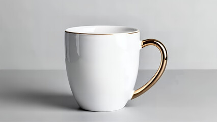 Obraz premium Luxury Ceramic Mug, White & Gold Coffee Cup Style