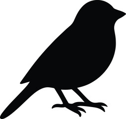 Obraz premium Silhouette bird standing illustration animal design small flying Vector Illustration