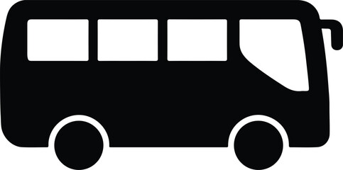 Silhouette bus icon symbol transportation public transport vehicle Vector Illustration © Tamjida Alam