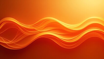 Abstract shiny orange wavy background. Generative Ai.