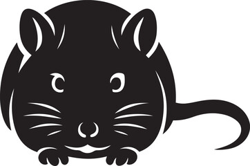 Mouse silhouette black simple vector design, Small rodent in clean minimal art