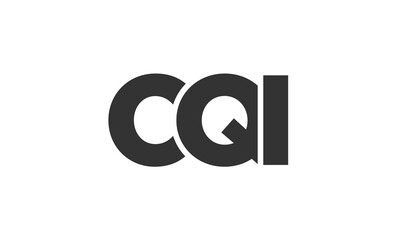 CQI logo design template with strong and modern bold text. Initial based vector logotype featuring simple and minimal typography. Trendy company identity.