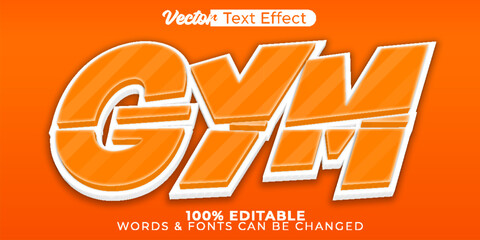 Gym Vector Text Effect Editable Alphabet Cartoon Sport Workout Fitness