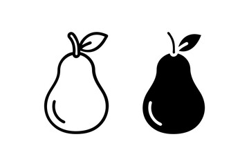 Pear fruit icon. Fruit sign. Pear isolated on white background. Fresh fruit symbol.