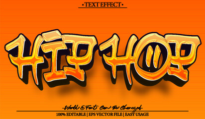 Hip Hop Editable Vector Text Style Effect  Grafitti Street Gangsta