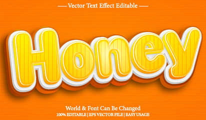 Honey Vector Text Effect Editable Alphabet Bee Sweet Sugar Food  Yellow