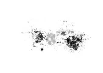 Black and Gray Ink Splatter Clip Art on Transparent Background
